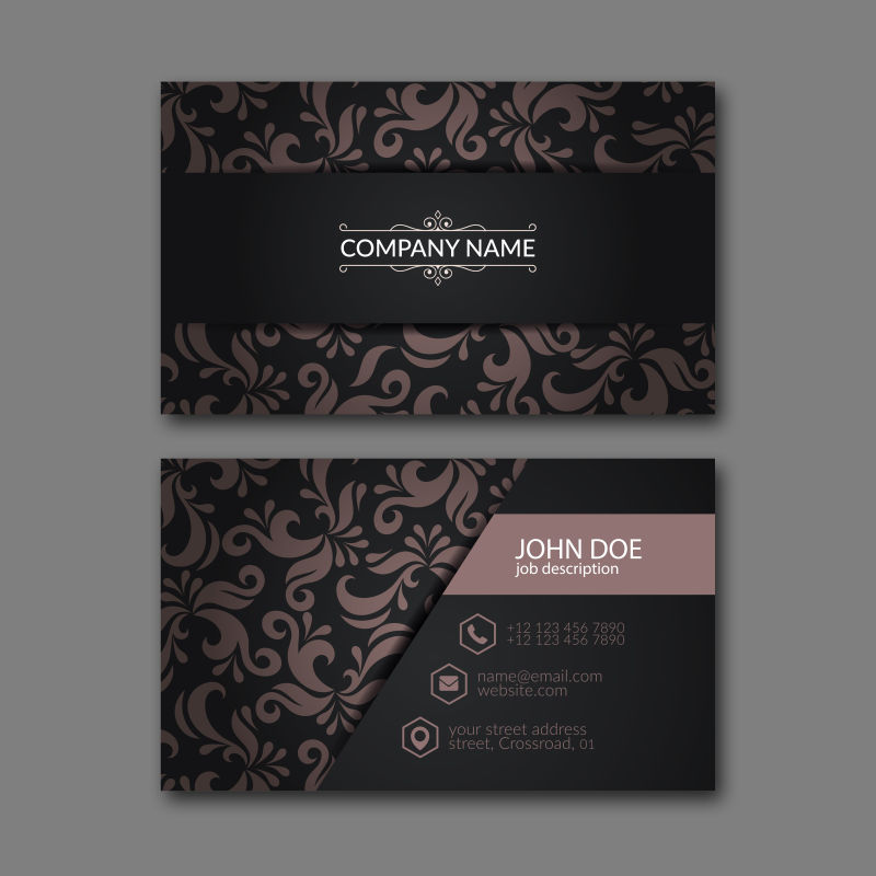 精致的名片设计矢量插图