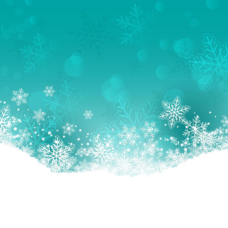 矢量装饰雪花和星星的圣诞背景