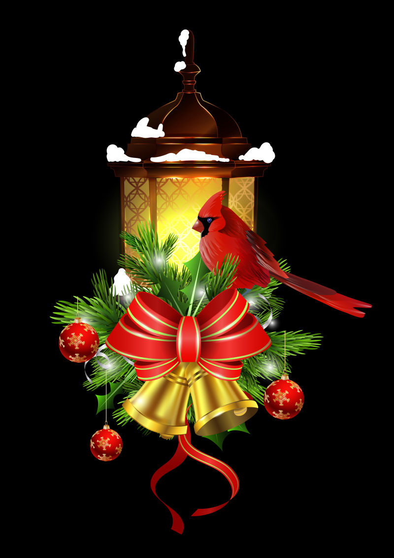 矢量圣诞装饰铃铛设计图