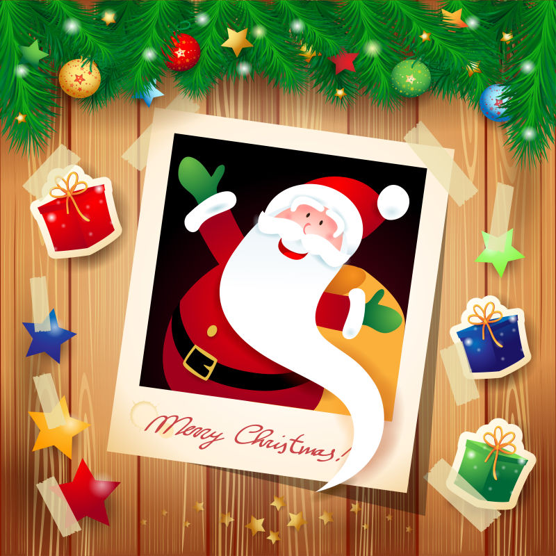矢量圣诞老人贺卡设计