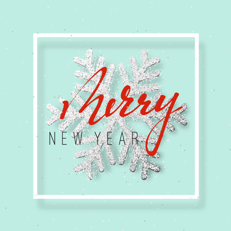 矢量圣诞背景闪闪发亮的银白雪花