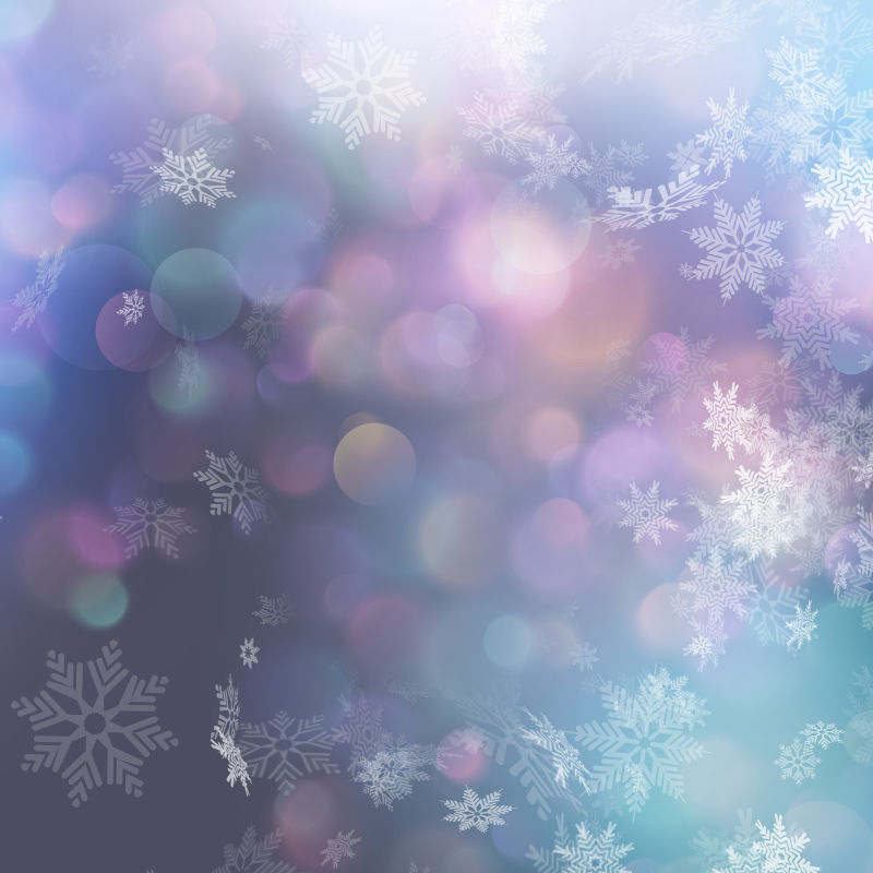 模糊的矢量圣诞节雪花背景