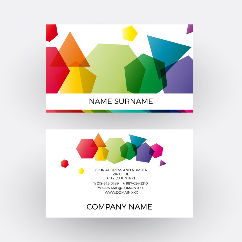 矢量几何图形名片设计图