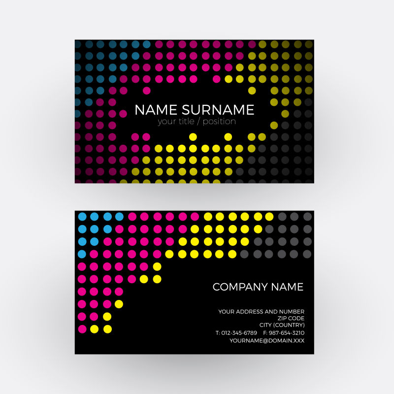 矢量抽象几何图形名片设计图