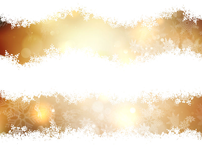 金色的圣诞节矢量雪花背景