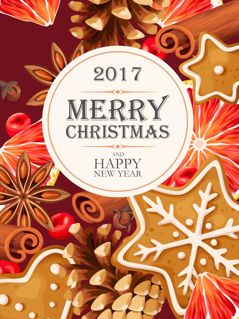 矢量2017圣诞卡片背景设计