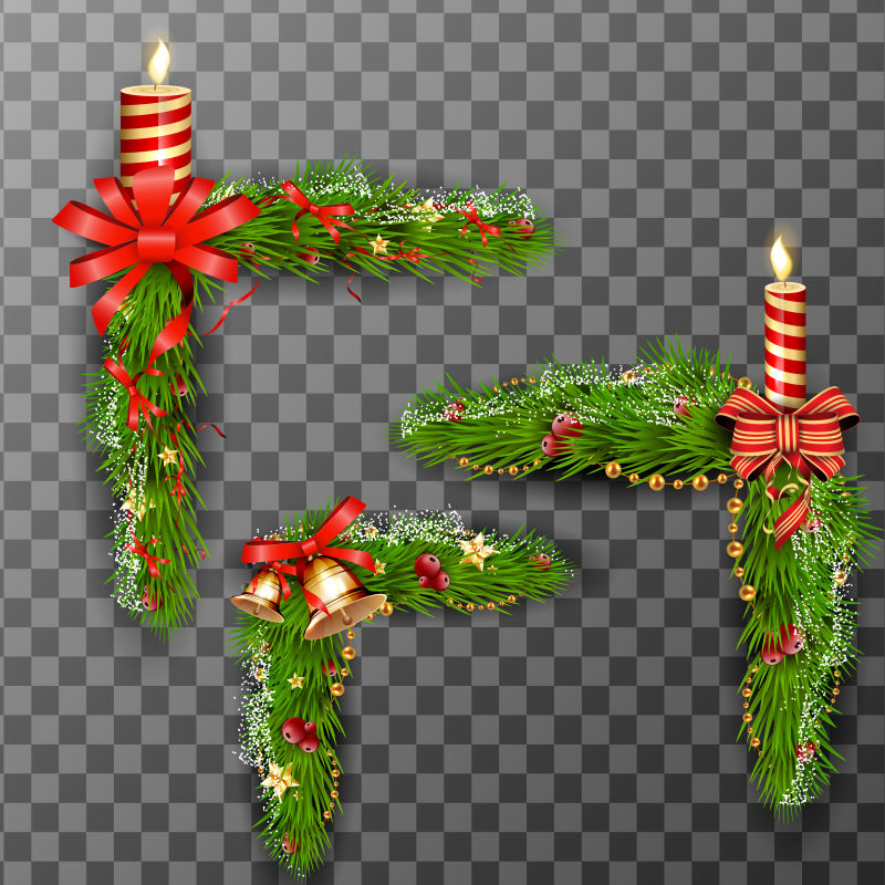 矢量圣诞装饰元素插图