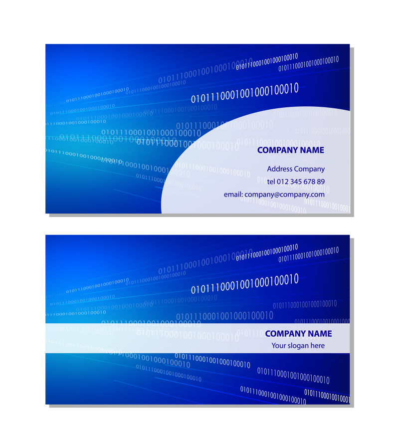 矢量蓝色网络空间名片设计