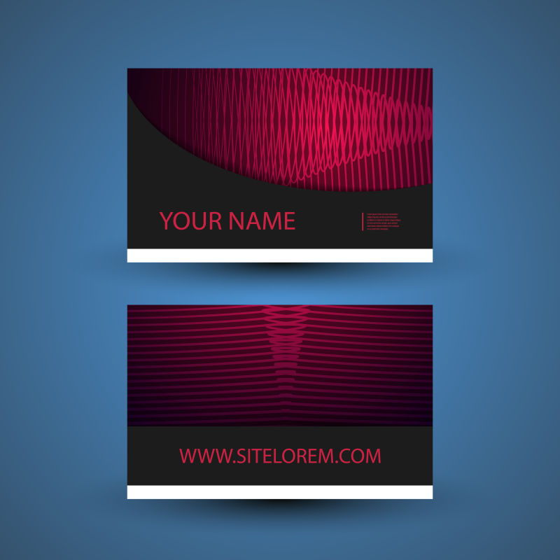 抽象红色纹理名片设计矢量图