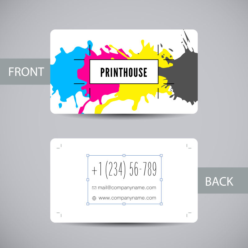 彩色的简约名片设计矢量图