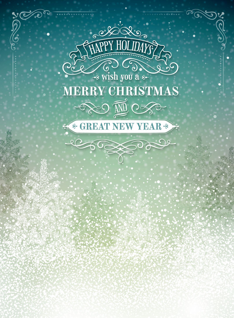 矢量带复古框的圣诞明信片