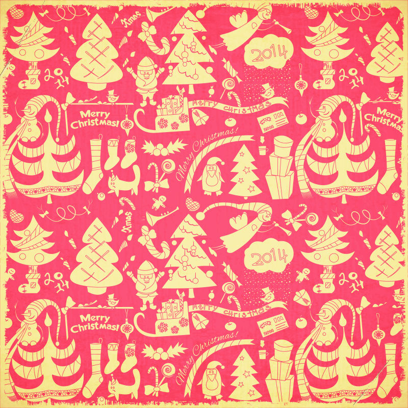 无缝矢量圣诞节卡片