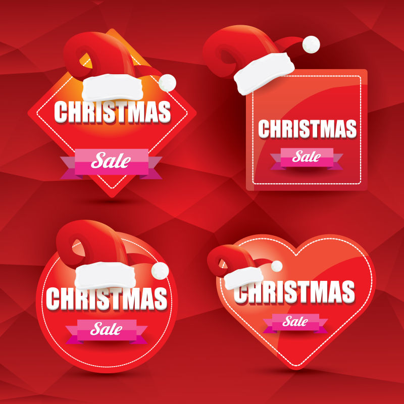 矢量创意圣诞节销售标签