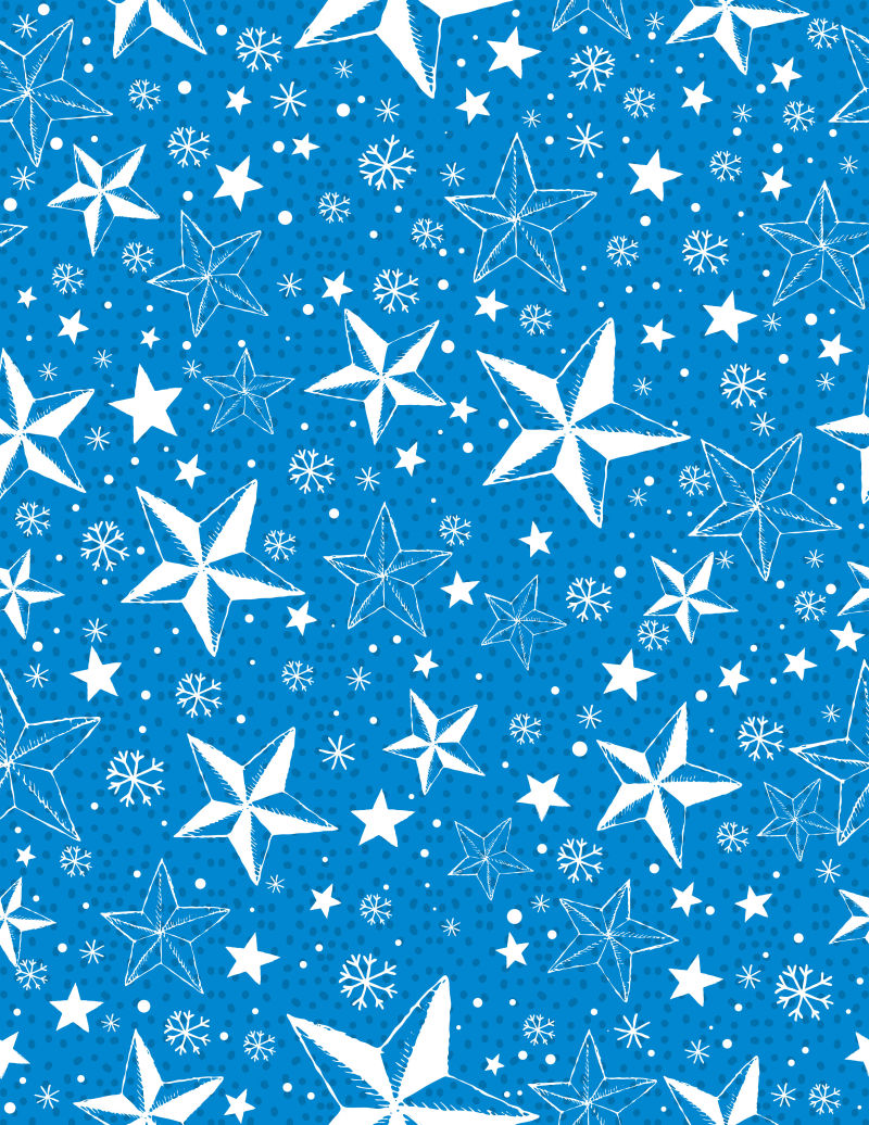 蓝色的矢量圣诞五角星背景