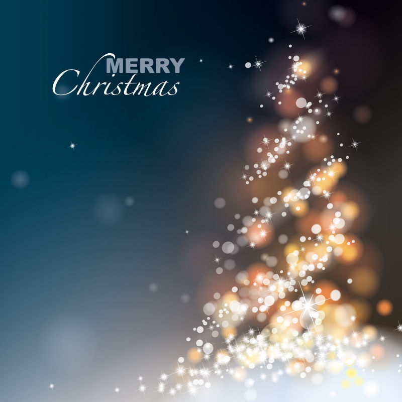 矢量闪光圣诞树设计背景
