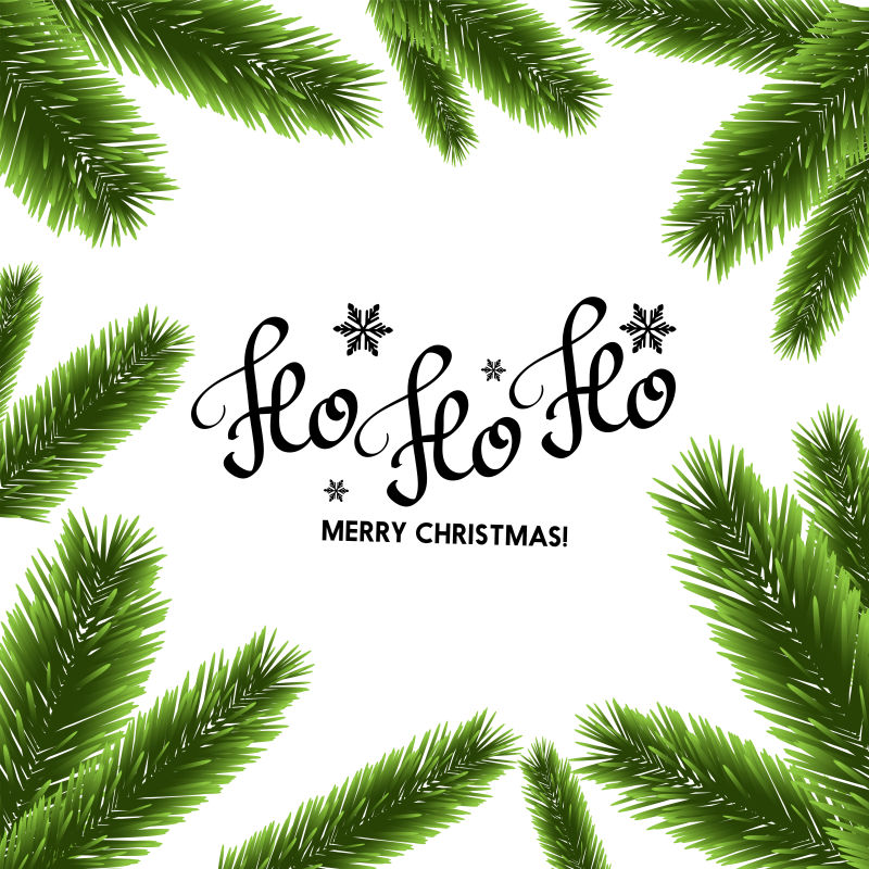 圣诞树文本框装饰卡片矢量