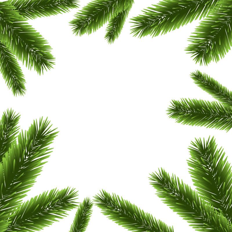 圣诞树围成一圈装饰矢量