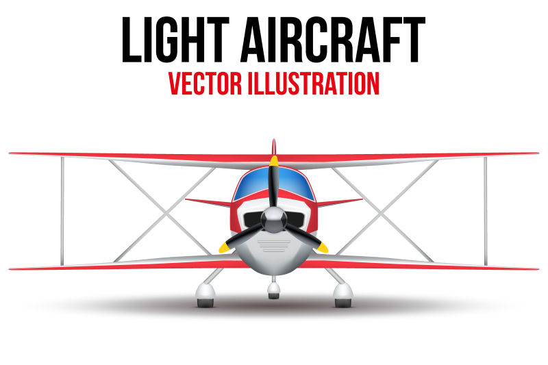 矢量老式民用轻型飞机