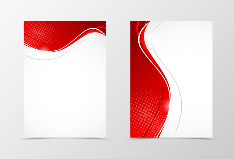 红色圆润封面设计矢量