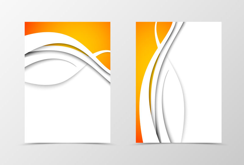 黄色弧形封面设计矢量