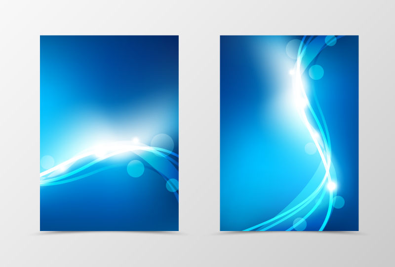蓝色闪亮封面设计矢量