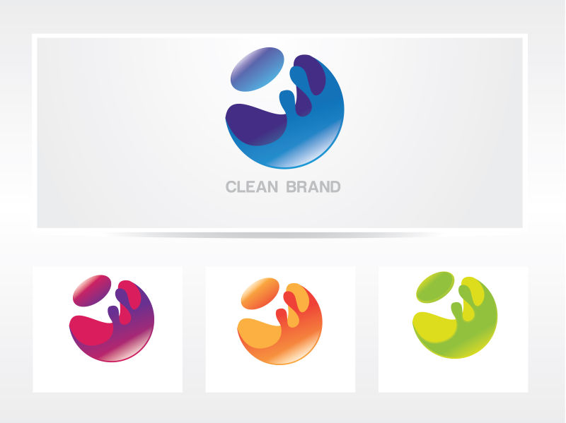 矢量的彩色立体球形标志