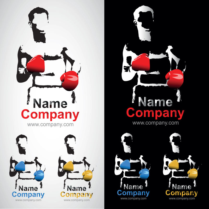 矢量拳击网络设计logo