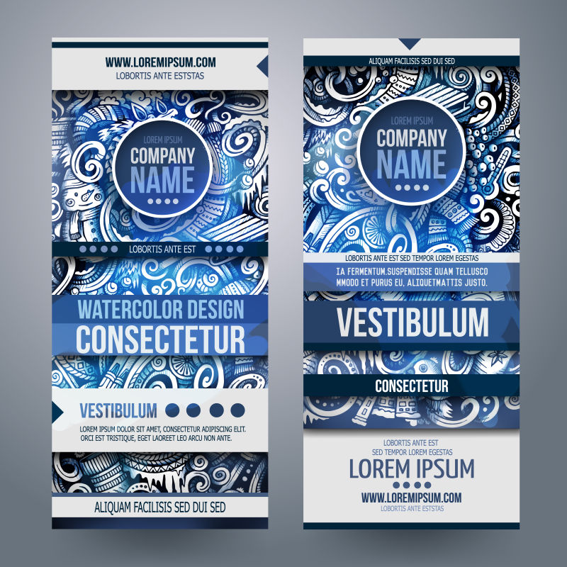 冬季涂鸦横幅企业标志矢量图