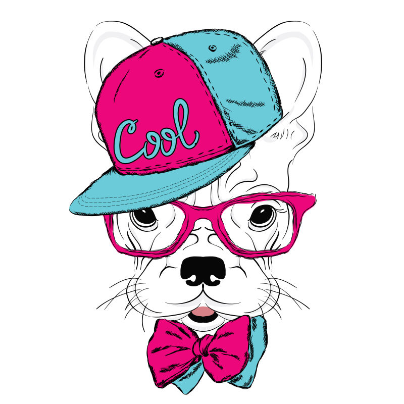 手绘创意时尚动物矢量卡通背景