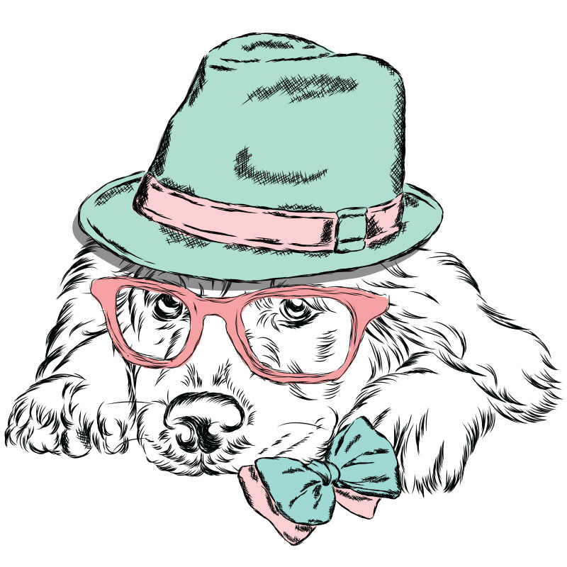 创意拉布拉多犬矢量卡通插图