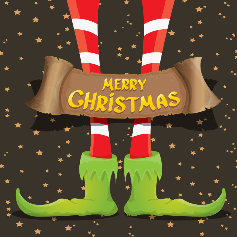 矢量精灵背景贺卡