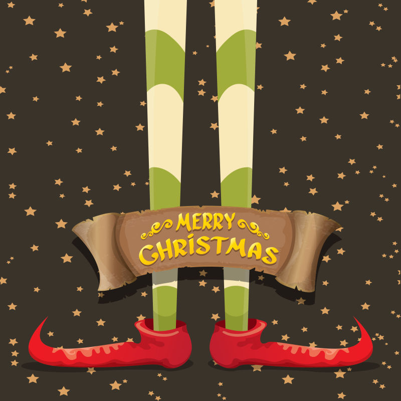 矢量圣诞精灵背景贺卡