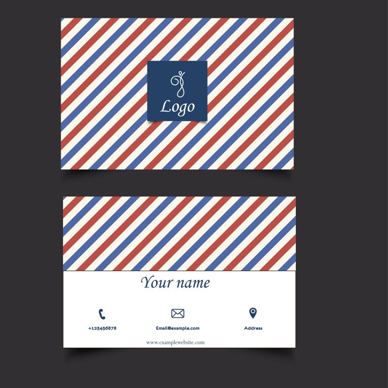 抽象的条纹元素名片设计样板