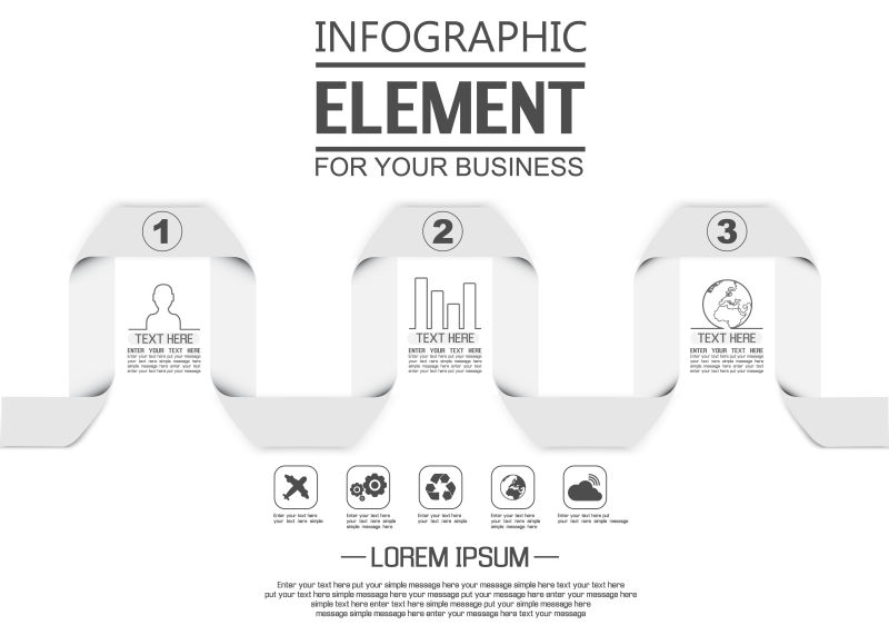 矢量几何图形元素商业信息图表设计