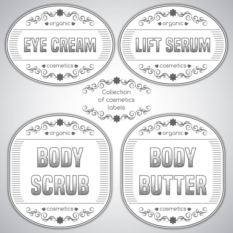 现代化妆品矢量标签