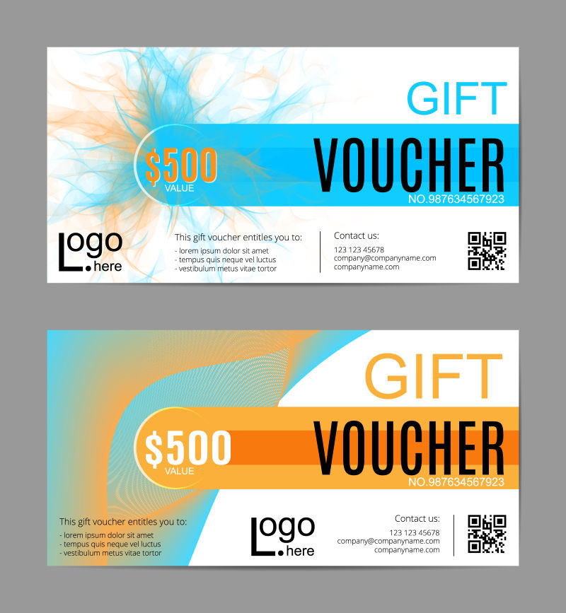 创意礼品券矢量插图