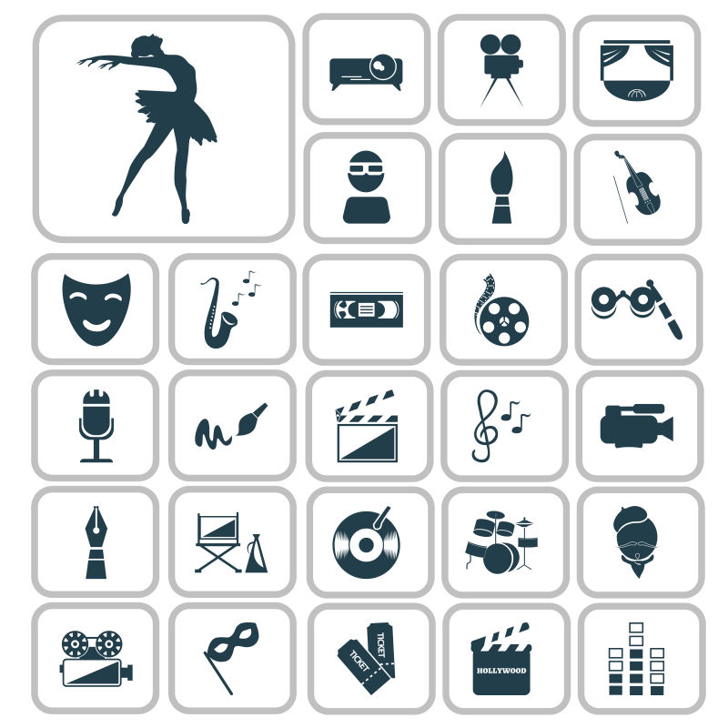 抽象矢量艺术演员相关的图标