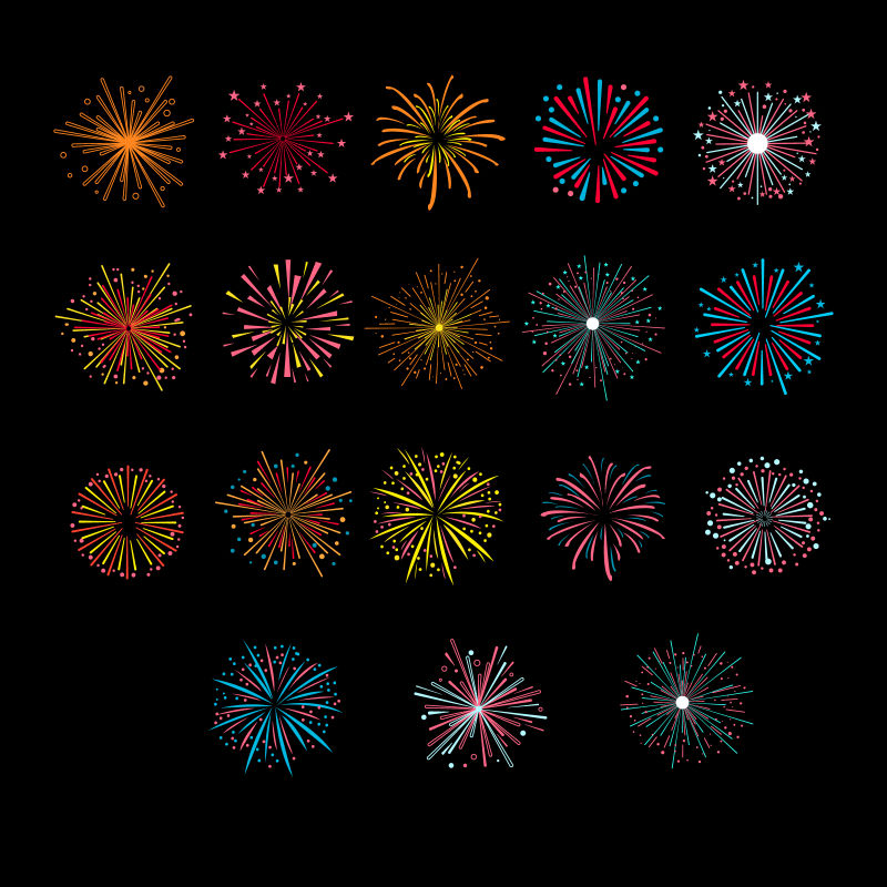 矢量抽象烟花效果