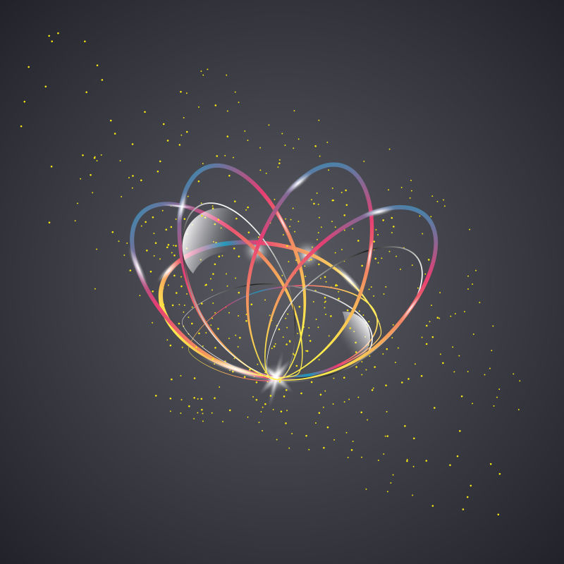 矢量背景上的平滑光线线条