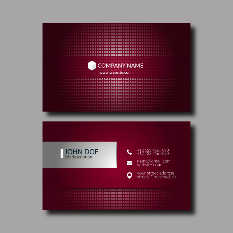 优雅的抽象名片设计样板矢量图