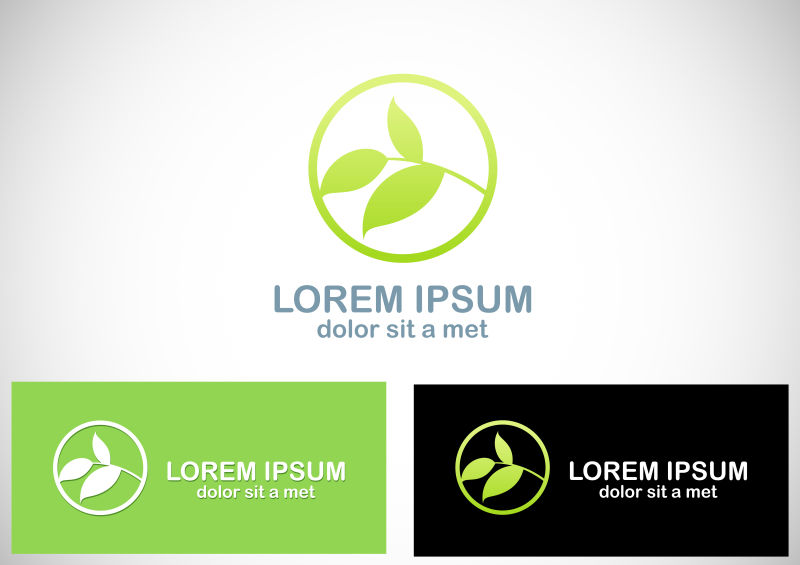 抽象绿叶logo矢量设计图