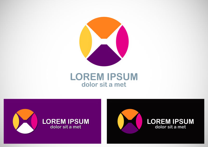 彩色圆形企业logo矢量设计图