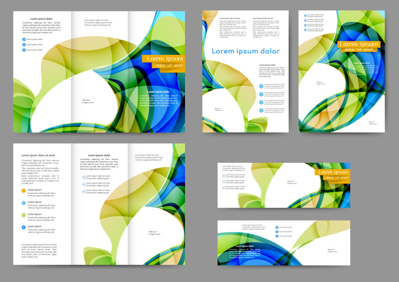 矢量彩色抽象小册子集