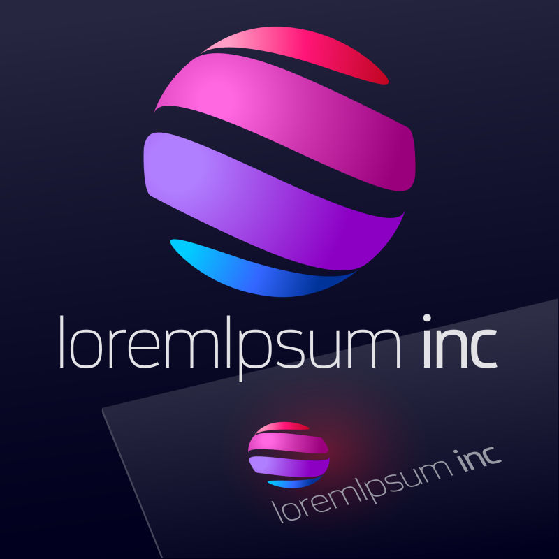 创意粉紫色圆形logo设计矢量