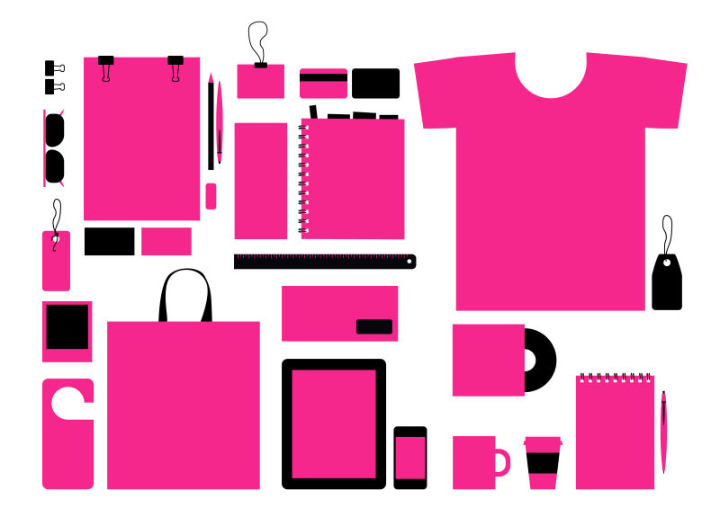 粉红公司平面标识矢量图