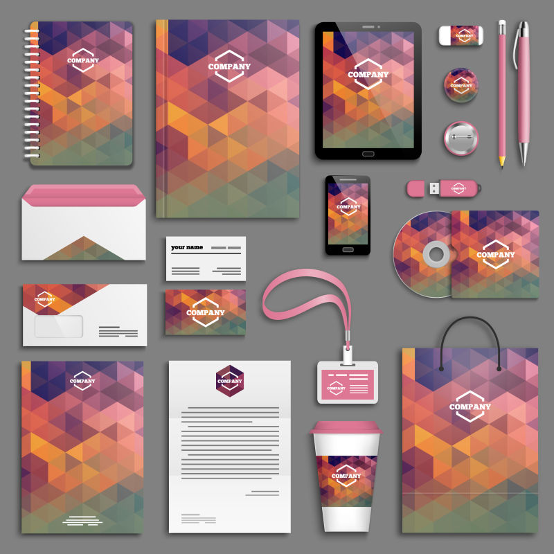 现代企业抽象文化矢量图