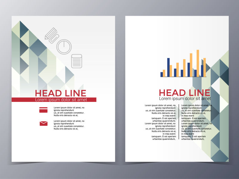 商业与技术手册矢量用作公司年度报告