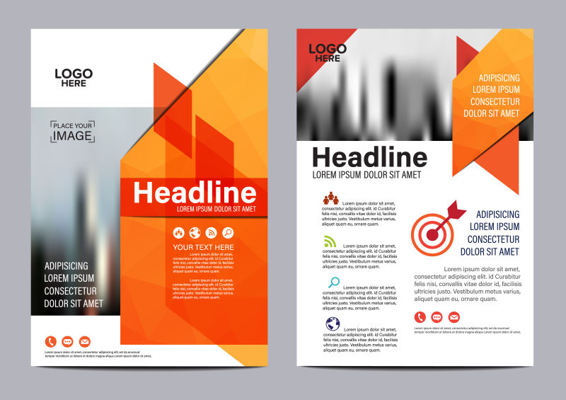 橙色商业宣传矢量