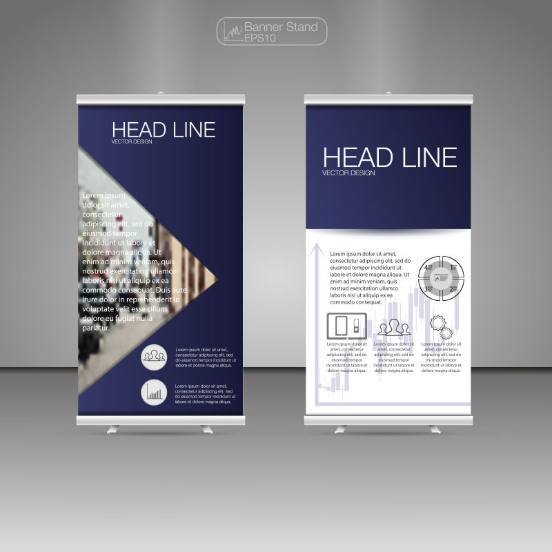 矢量商务竖条幅设计图