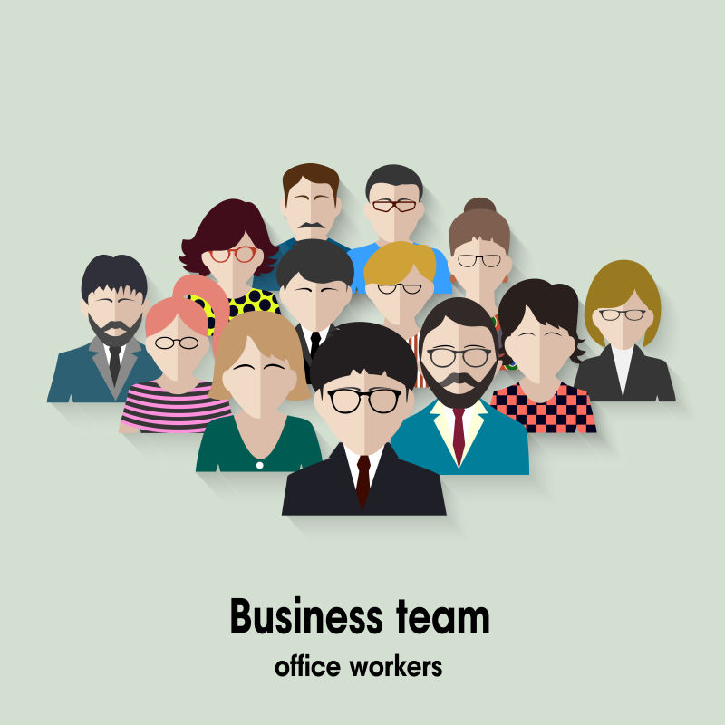 办公室工作人员矢量图